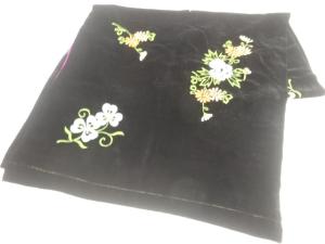 アンティーク　ビロード草花模様刺繍ショール